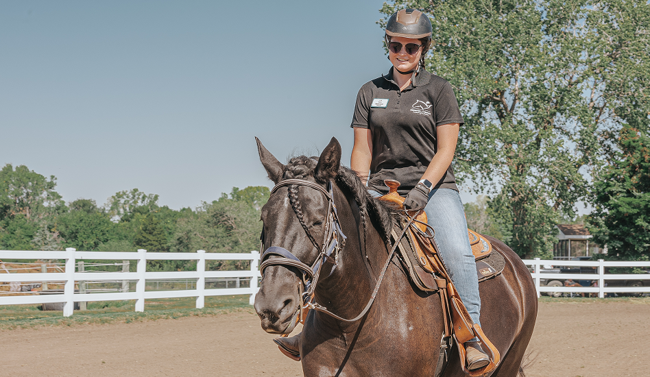 lady riding a horse