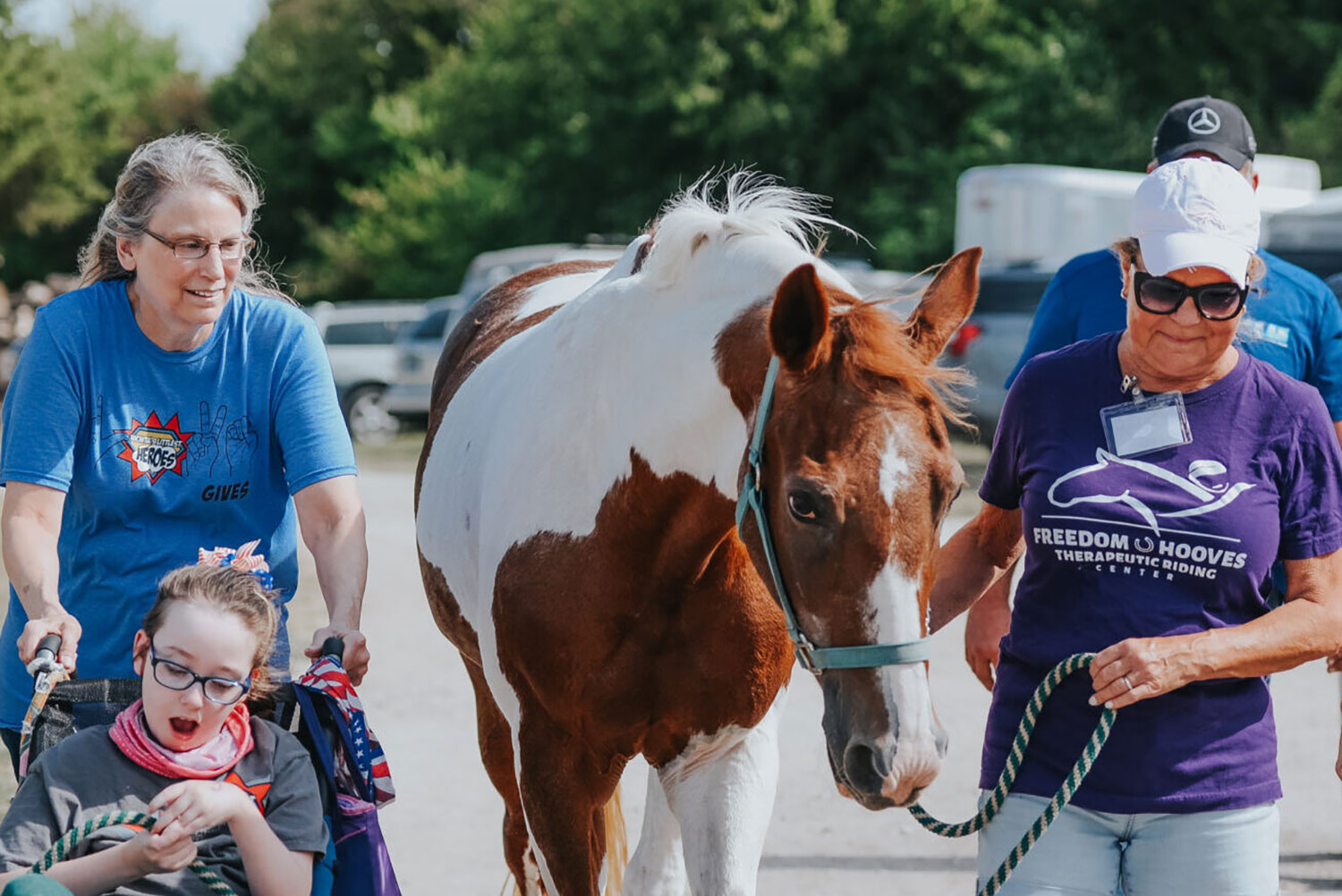 volunteers working with riders